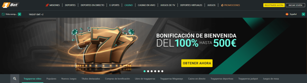 1bet casino diseño e interfaz