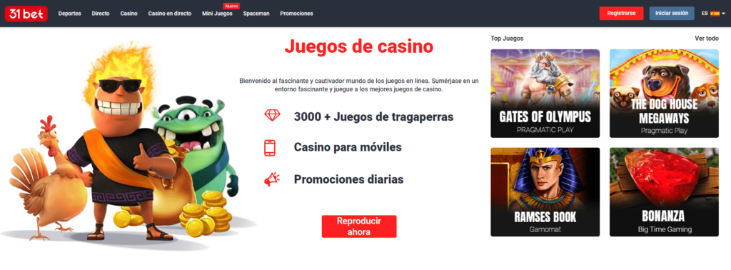 31bet casino diseño e interfaz