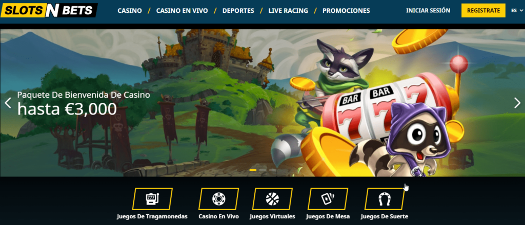 slots n bets casino diseño e interfaz