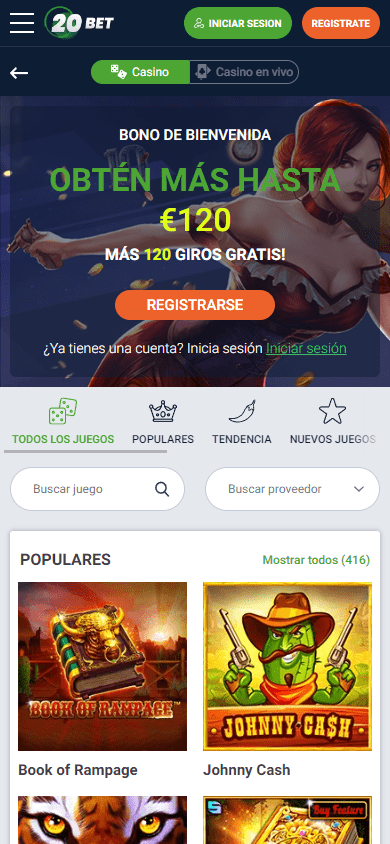 20bet casino versión móvil