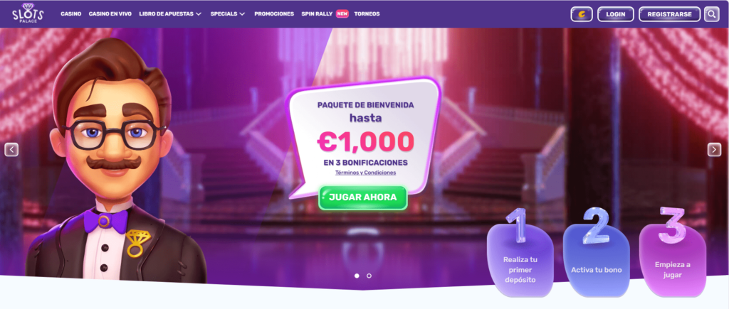 SlotsPalace casino diseño e interfaz