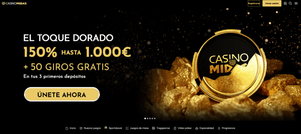 midas casino diseño e interfaz