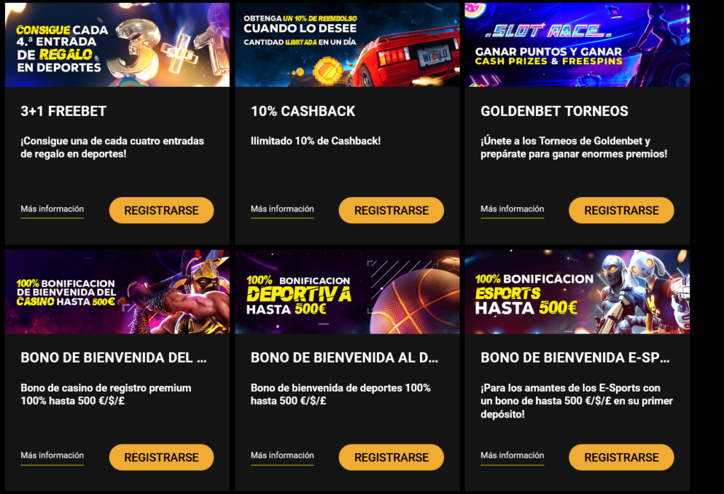 Promociones y Bonificaciones en Goldenbet Casino