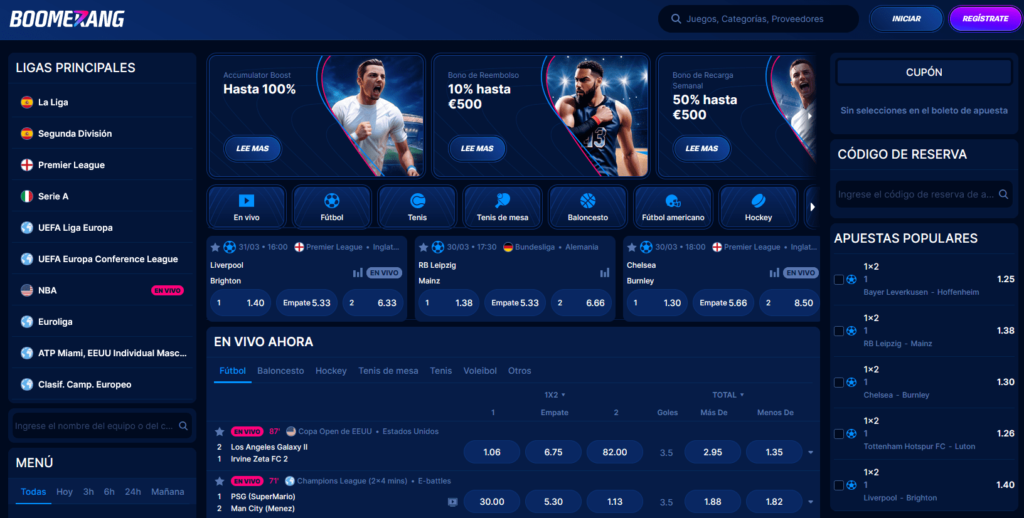 Apuestas Deportivas en Boomerang Bet