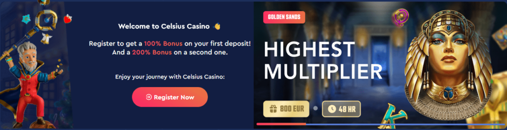 Bonos, promociones y recompensas de Celsius Casino