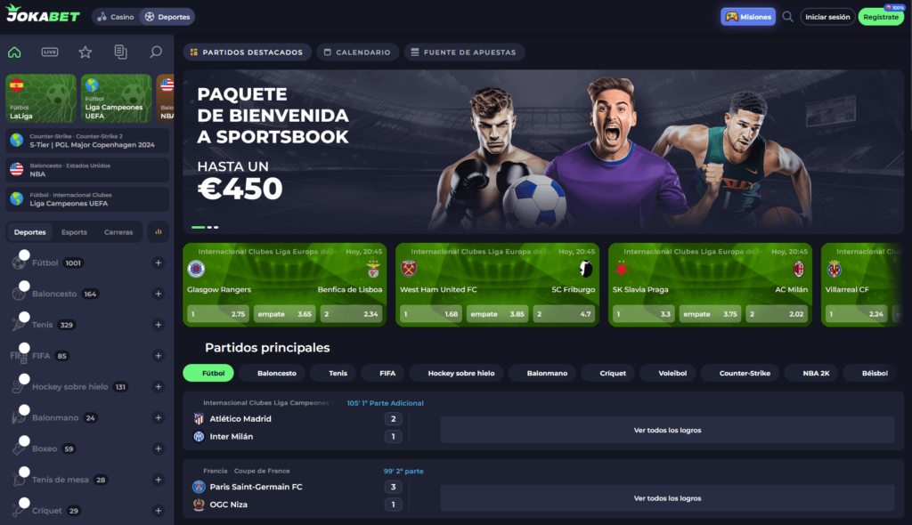 Apuestas Deportivas en Jokabet Casino