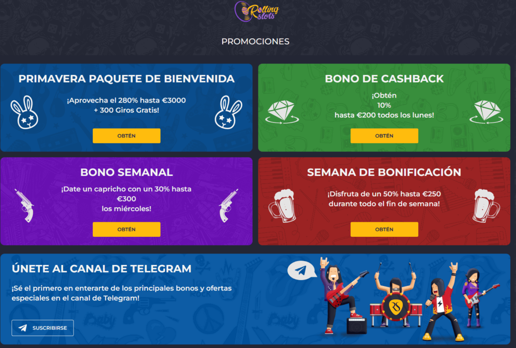 Promociones en Rolling Slots Casino