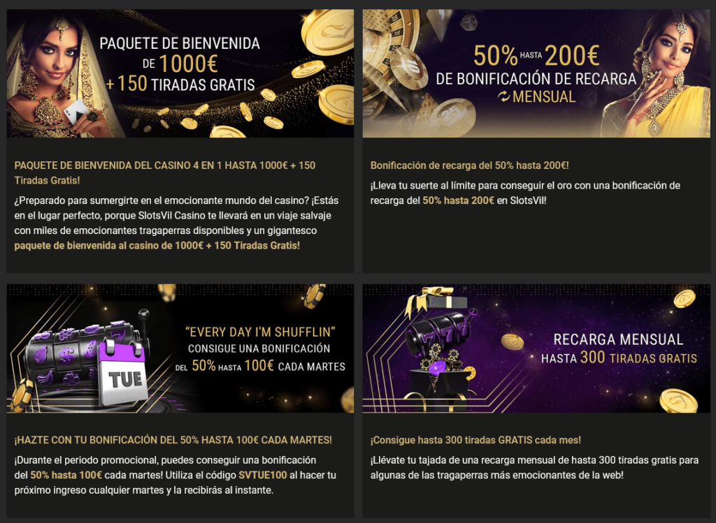 Bonos y Promociones en Slotsvil Casino