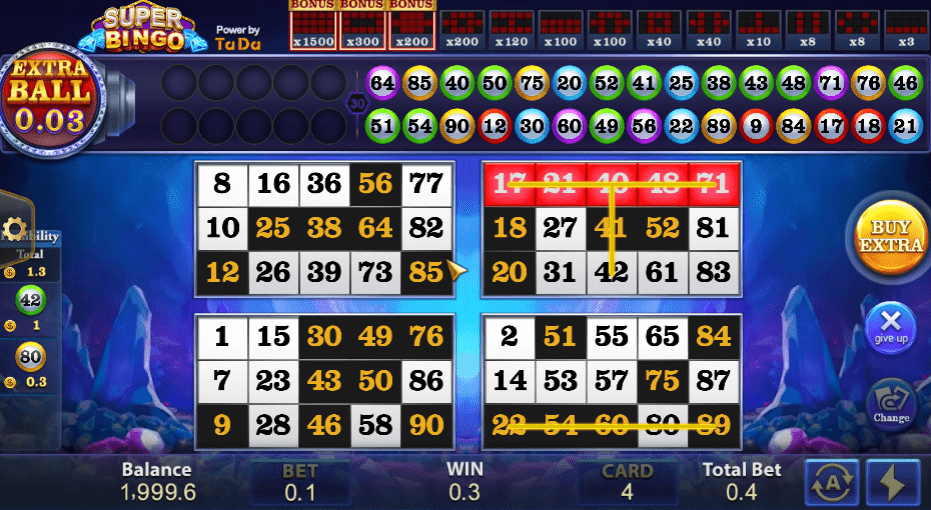 Super Bingo slot jugabilidad