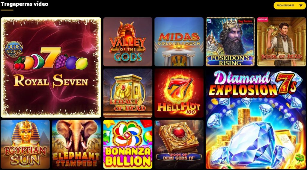 Catálogo de Juegos en PalmSlots Casino