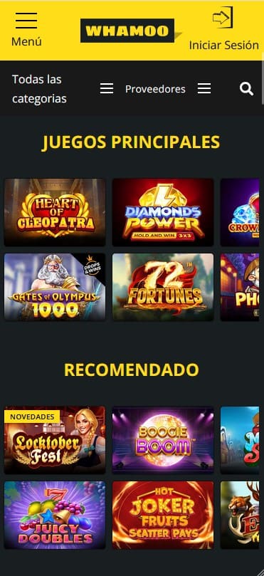 Experiencia en Dispositivos Móviles en Whamoo Casino